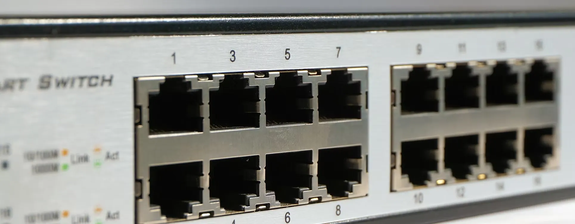 Labelled network switch ports — structured data cabling by ACS Integration