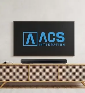 Wall-mounted TV with soundbar and tidy cabling in a Perth home — ACS Integration